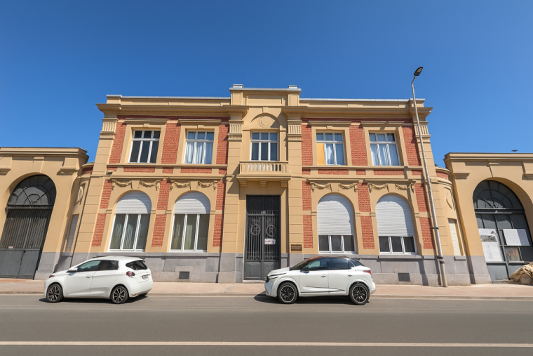 Photo de la façade du bâtiment principal rénovée.
